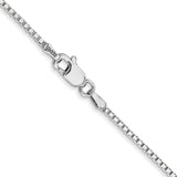 14K White Gold 14 inch 1.4mm Box with Lobster Clasp Chain WLB125