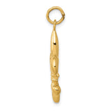 14k Solid Fleur de Lis 3-D Charm A2532
