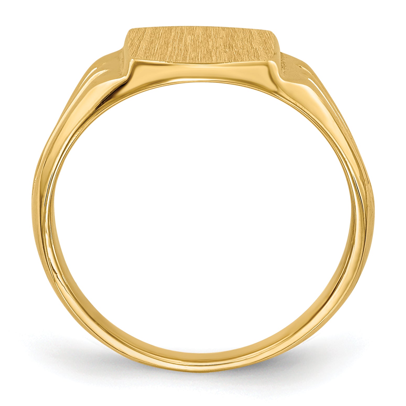 14k 8.5x10.5mm Cushion Closed Back Signet Ring RS390