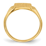 14k 8.5x10.5mm Cushion Closed Back Signet Ring RS390