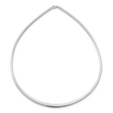 14k with White Rhodium 3.00-6.00mm Graduated Reversible 16 inch Omega Necklace RDG6