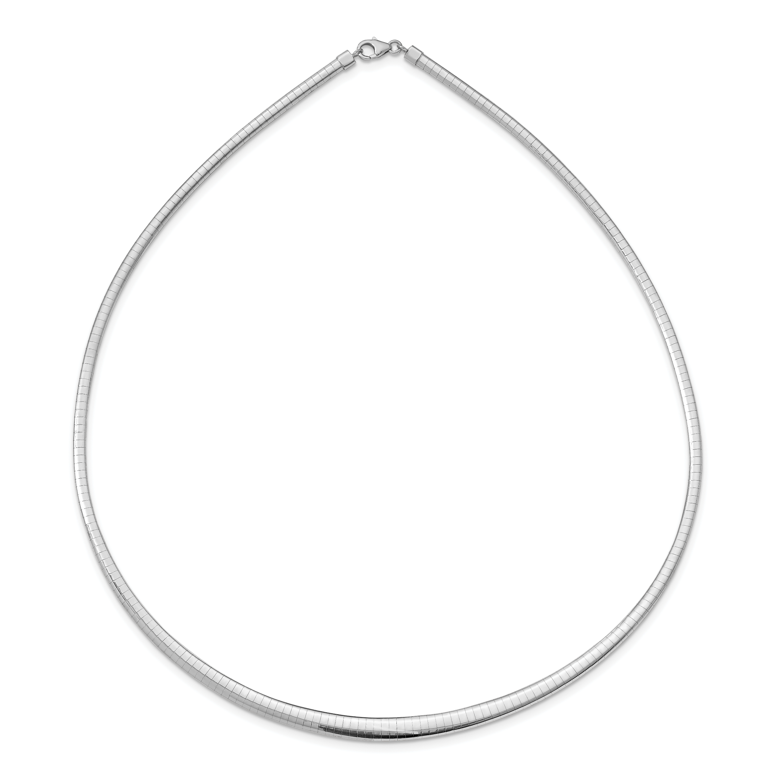 14k with White Rhodium 3.00-6.00mm Graduated Reversible 16 inch Omega Necklace RDG6