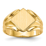 14k 11.5x11.5mm Closed Back Signet Ring RS524