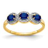 14k Composite Ruby and Diamond 3-Stone Ring RM5744