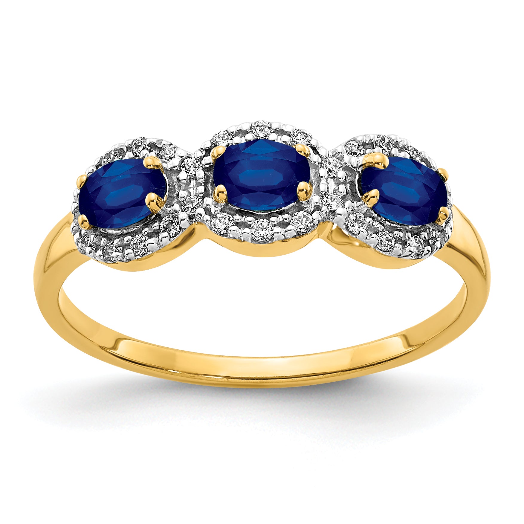 14k Composite Ruby and Diamond 3-Stone Ring RM5744