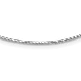 14k White Gold Polished 1.4mm 16 inch Round Omega Necklace OM2W