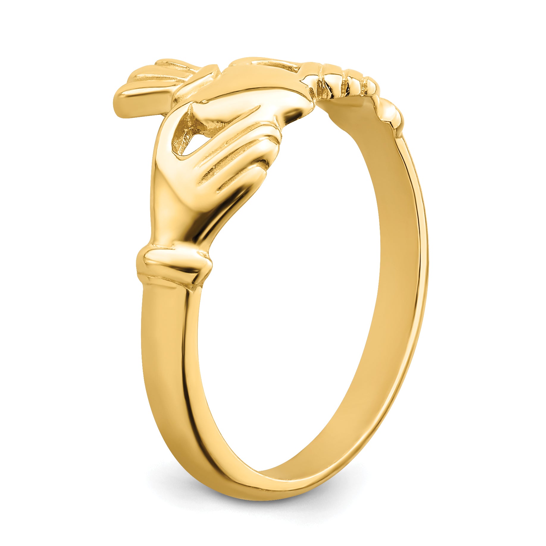 14k Polished Claddagh Ring R123
