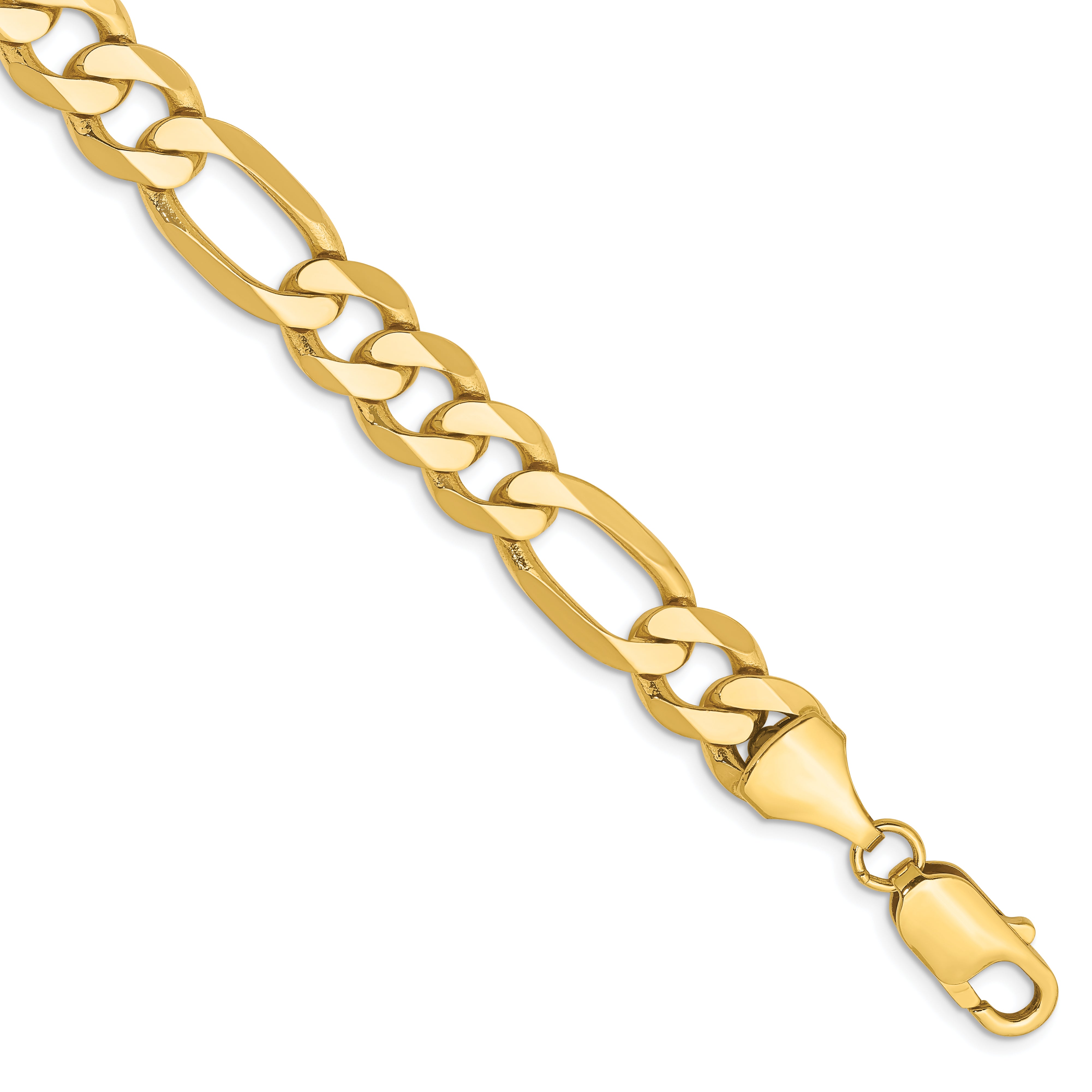 14K 26 inch 8.75mm Flat Figaro with Lobster Clasp Chain FFL220