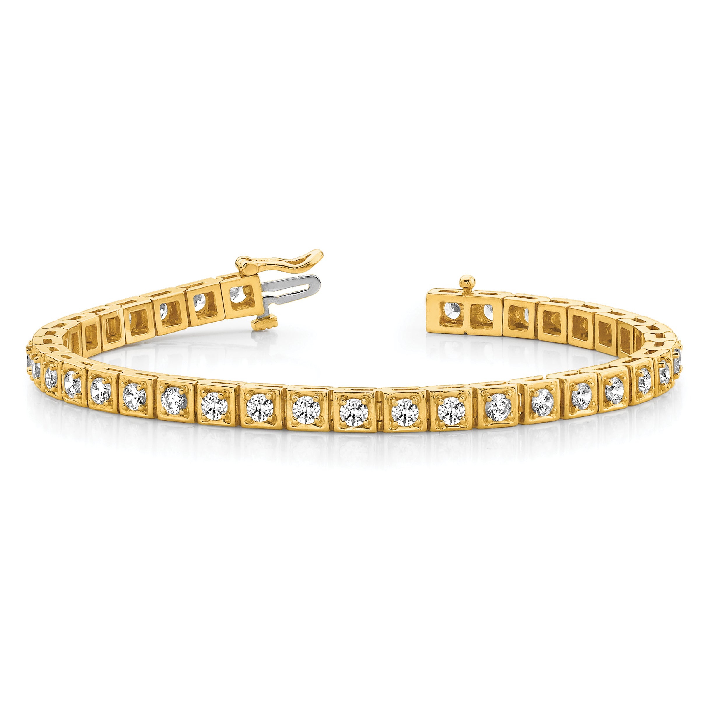 14k Complete 3.75 carat Round VS Diamond 4-prong 7 inch Tennis Bracelet X2163VS