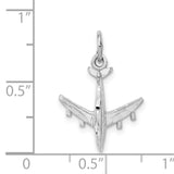14k White Gold 3-D Airplane Charm D1228