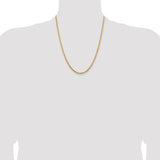 14K 26 inch 3.25mm Diamond-cut Rope with Lobster Clasp Chain 024L