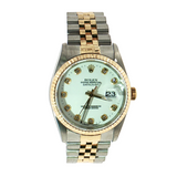 Rolex Datejust 36mm 16233 Yellow Gold Steel White Diamond Dial (1995)
