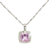 14K White Gold Cushion Precious Topaz Pendant (2.40ct)