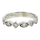 Vintage 14K White Gold Round Diamond Band Ring Size 6.5 | 0.35ctw