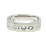 Men's 14K White Gold 0.33 CT Multi-Shape Channel Wedding Band