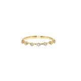 14K Yellow Gold 7-Diamond Wedding Band | 0.15 CTW Round Natural Ring Size 6.5