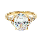 Oval Semi-Mount Ring with Round & Marquise Diamonds | 14K