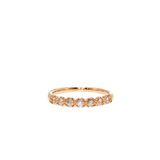 14K Rose Gold Heart Diamond Wedding Band | 0.20 CTW Prong-Set Eternity Ring