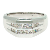 Men's 1/2 CT Diamond Channel Set Ring | 10K White Gold Band
