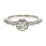 14K White Gold 0.35ct Round Diamond Halo Engagement Ring