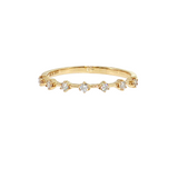 14K Yellow Gold 7-Diamond Wedding Band | 0.15 CTW Round Natural Ring Size 6.5