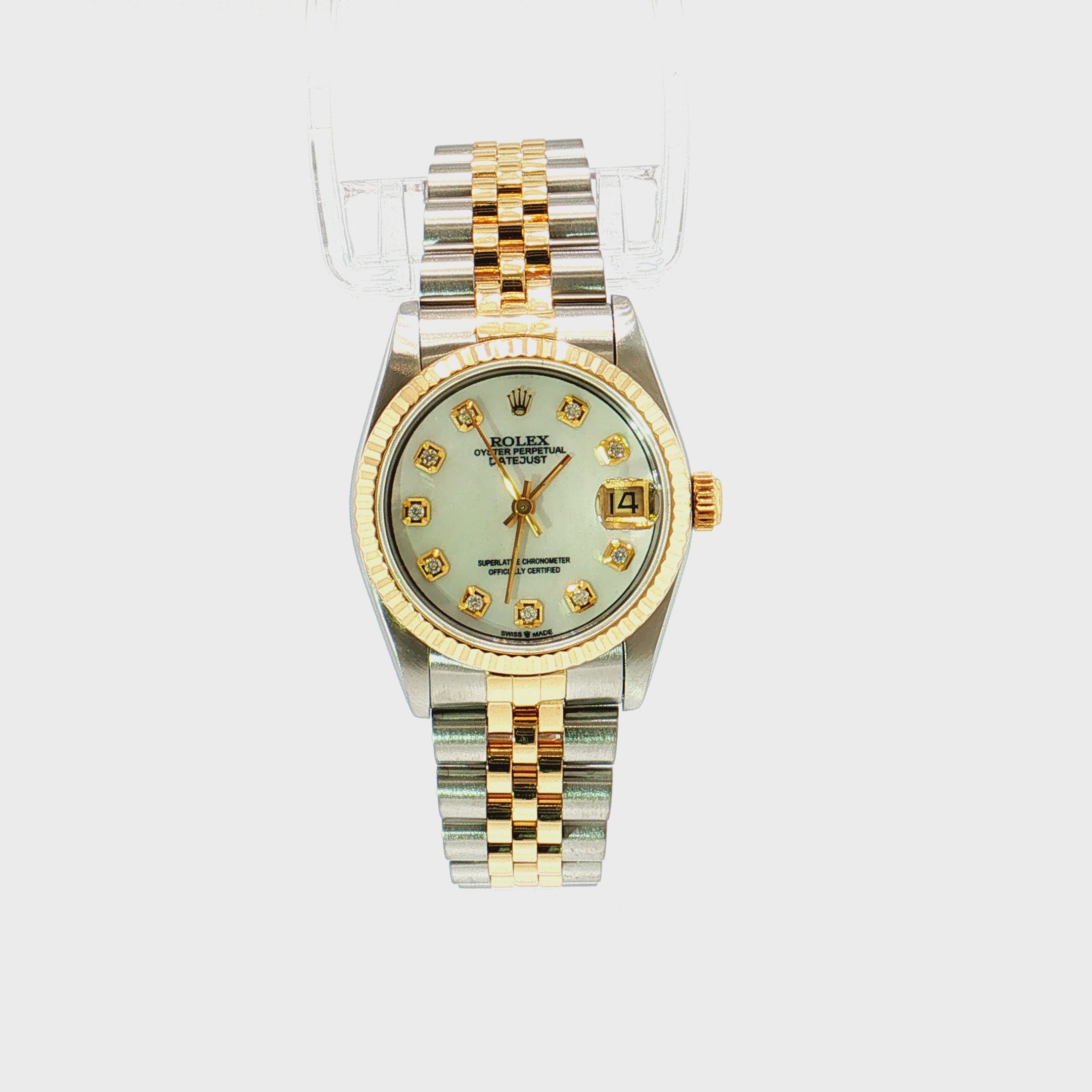 Lady's Rolex Datejust 31mm 68273 MOP Diamond Dial & Box – Motif