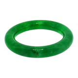 Lady's 14mm Genuine Green Jade Large Bangle Bracelet