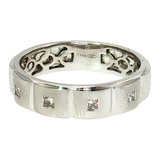 Men's 14K White Gold 0.16 CT Princess Diamond Bezel Wedding Band
