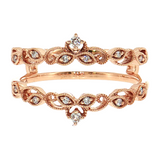 14K Rose Gold Diamond Ring Guard Enhancer Wedding Band | 0.08ctw