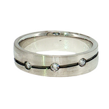 Men's 14K White Gold 0.15 CT Diamond Channel Wedding Band
