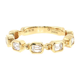 14K Yellow Gold Emerald Cut Diamond Stackable Wedding Band | 0.54ctw